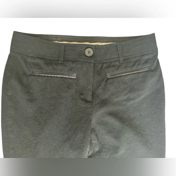 Tory Burch Black Straight Leg Mid-Rise Wool Pants, Size 0 - Picture 2 of 7